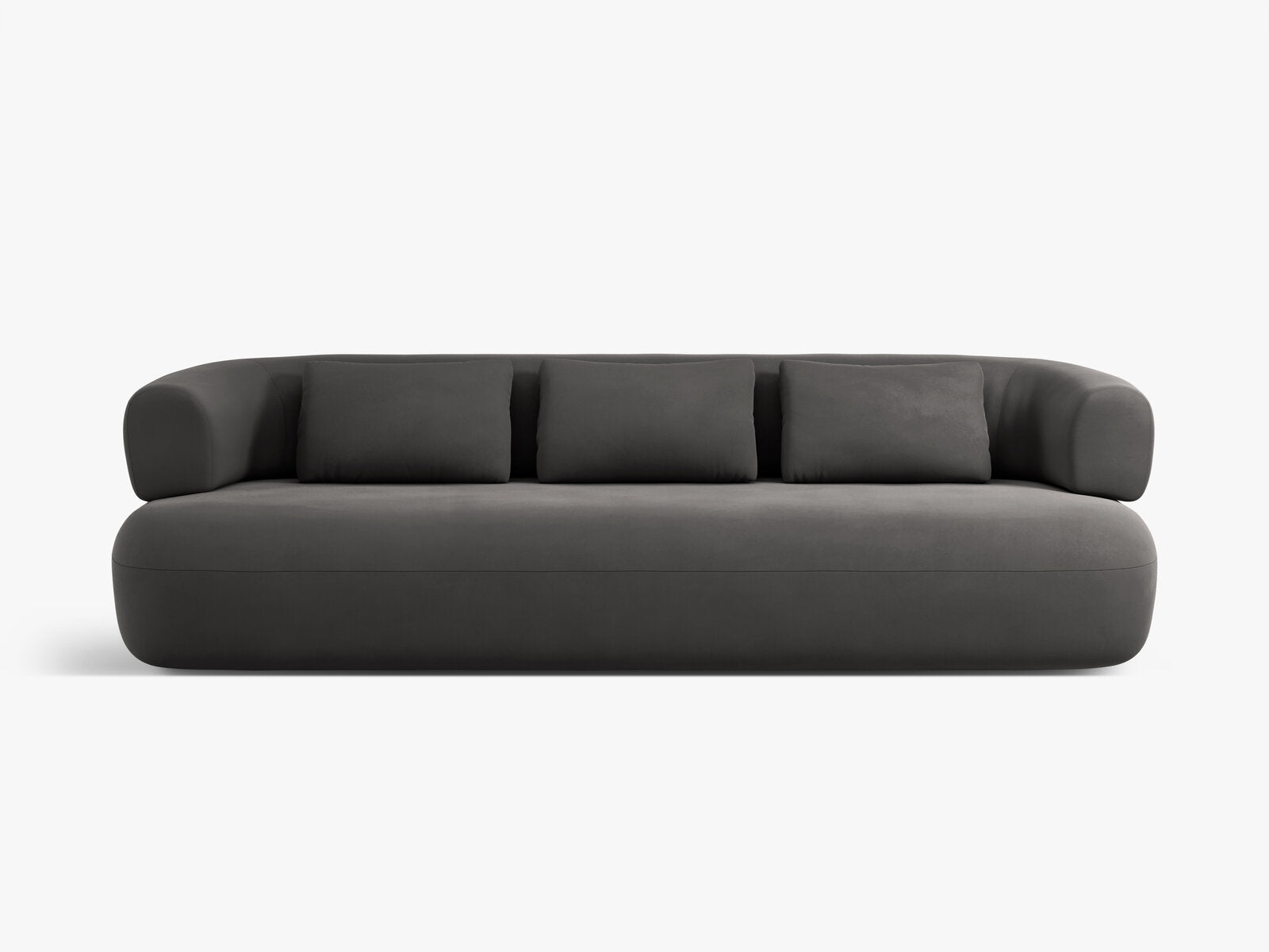 Micadoni Sofa Jenny 3-Sitzer Samt Salvador Dunkelgrau