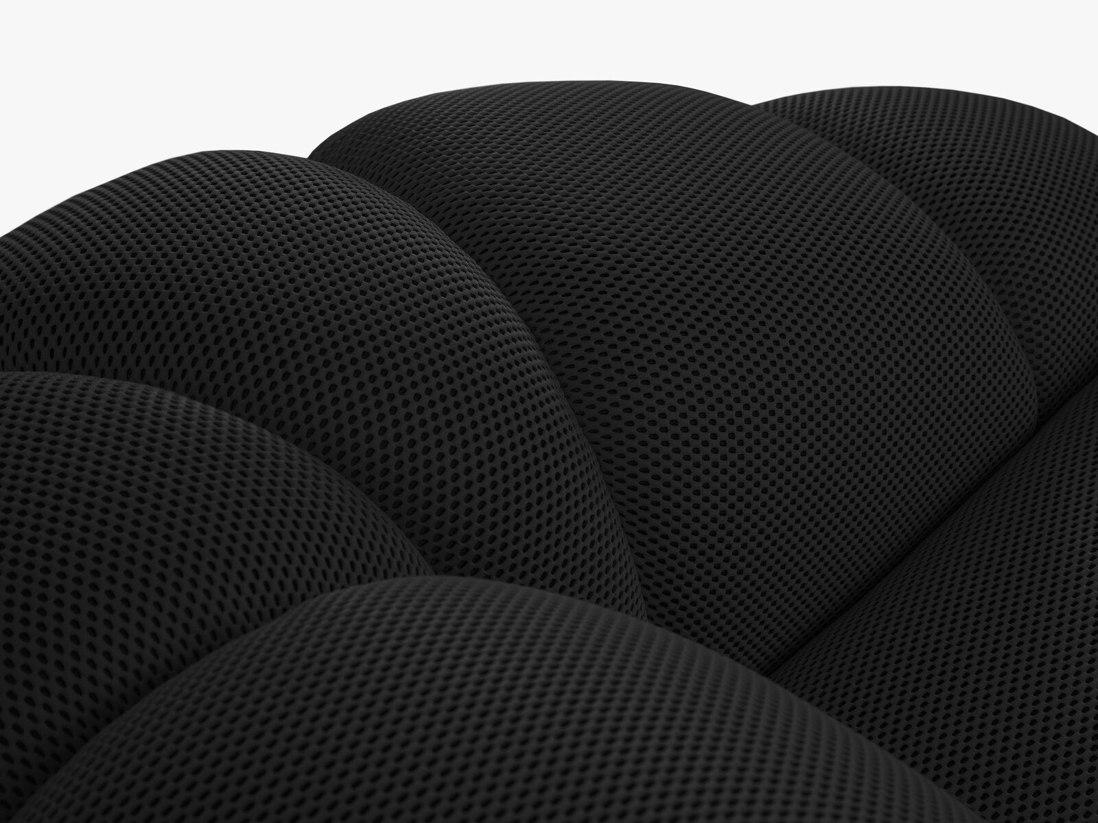 Micadoni Sofa Diana 3-Sitzer 3D-Stoff Schwarz
