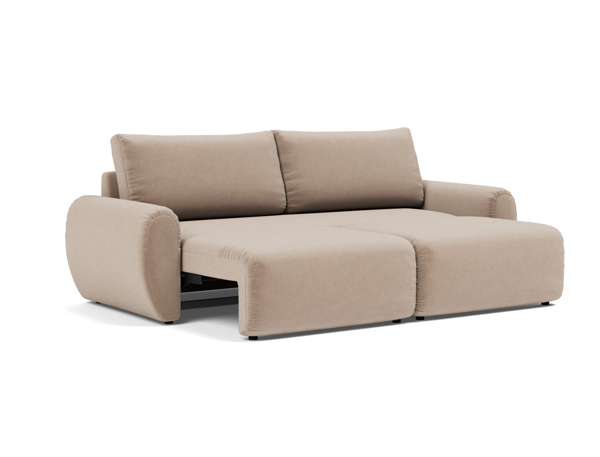Schlafsofa Norum mit Curve-Armlehnen Chenille Esina 417-Mocha