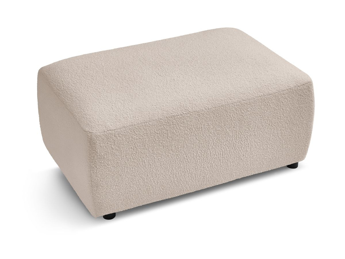 Bobochic Envy Schlafsofa 3-Sitzer mit Bettkasten und rechteckigem Pouf Bouclé-Stoff Beige