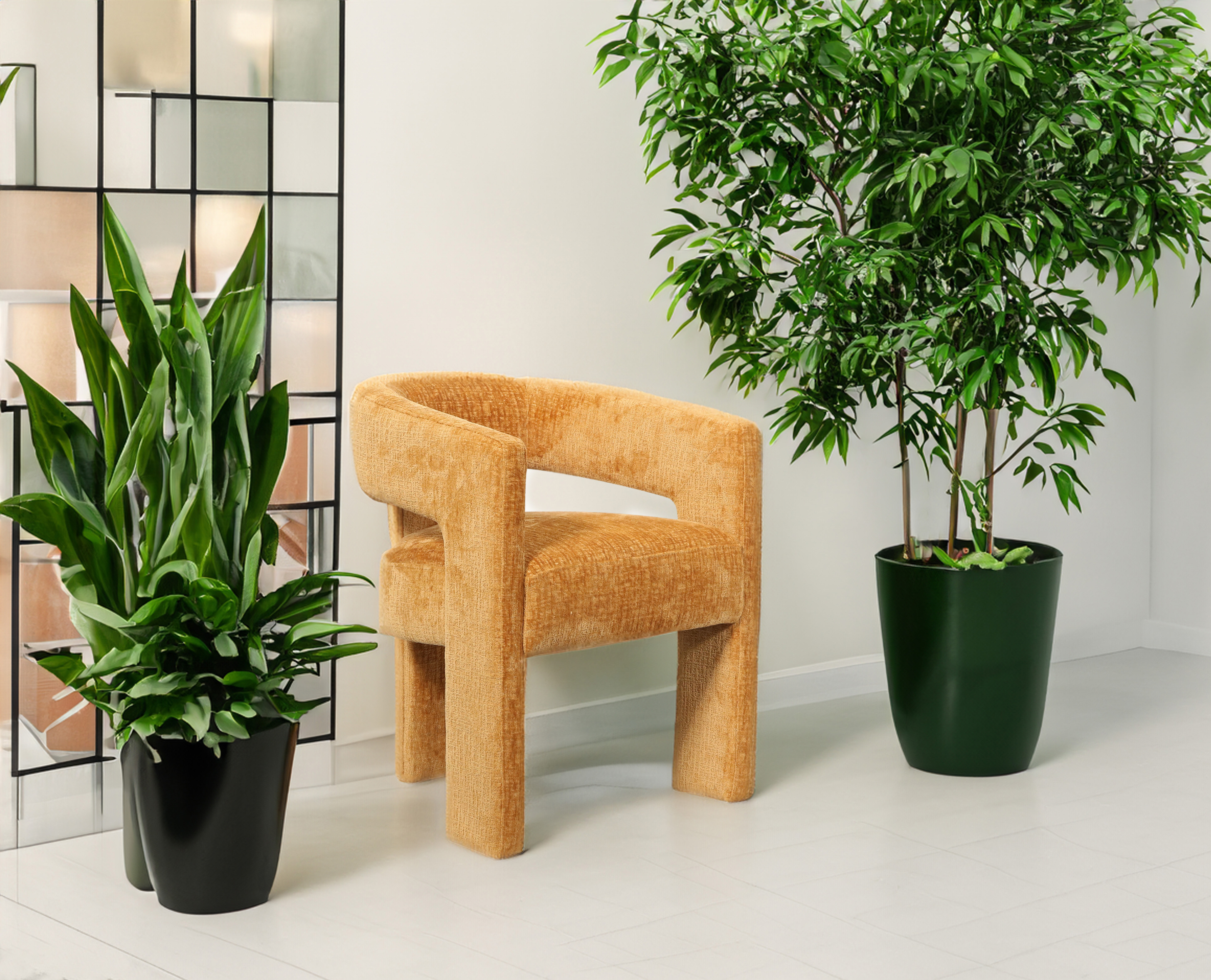 Livin Hill Set Leith: 4× Polsterstuhl Orange-Gold