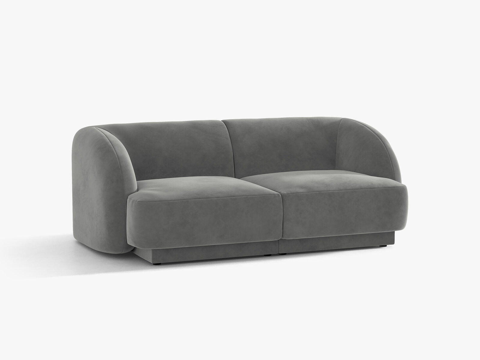 Micadoni Sofa Miley 2-Sitzer Samt Venus Hellgrau