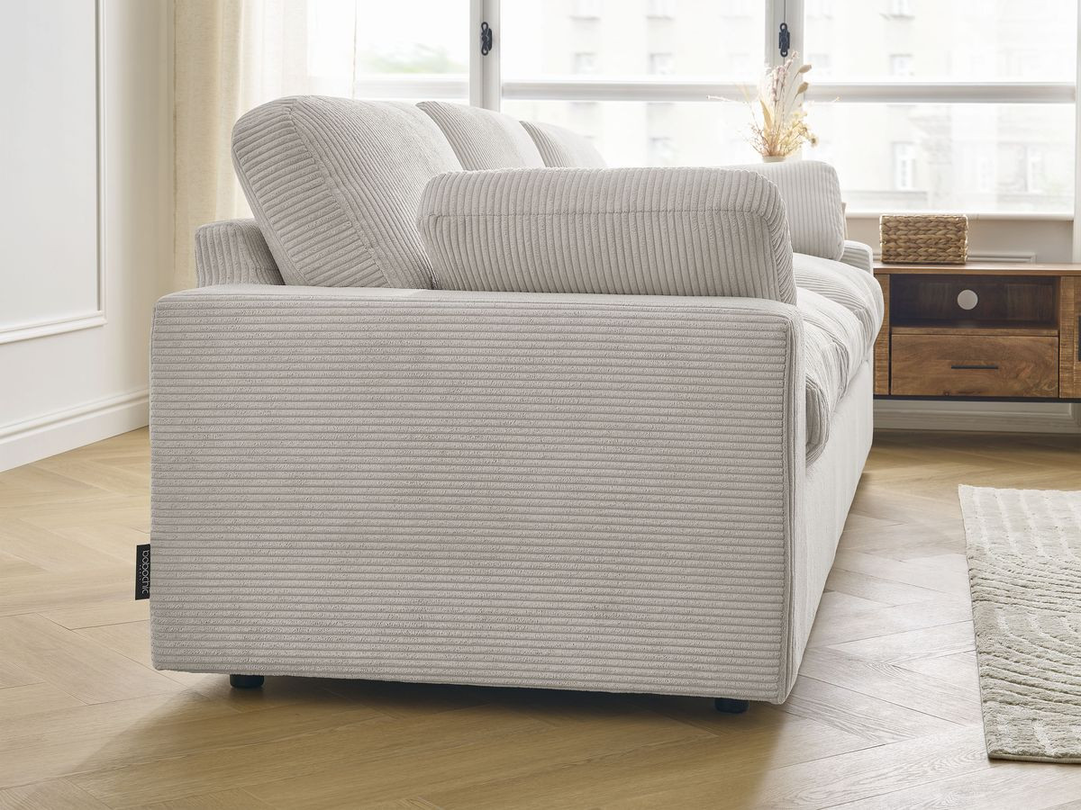 Bobochic Belair Sofa 3-Sitzer 250 × 93 cm Cordsamt Beige