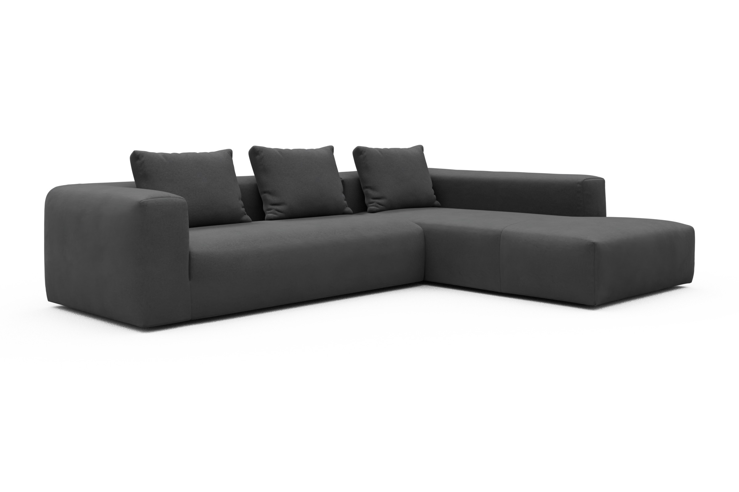 Ecksofa Fred Relax-Ecke rechts mit 2,5-Sitzer Satya-Zinc