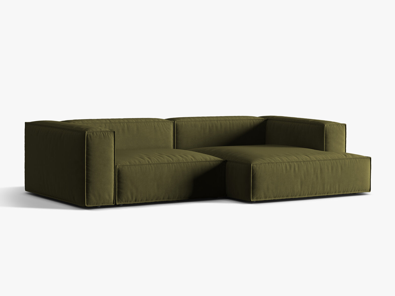 Micadoni Ecksofa Nuria 4-Sitzer Rechts Samt Moßgrün Melange