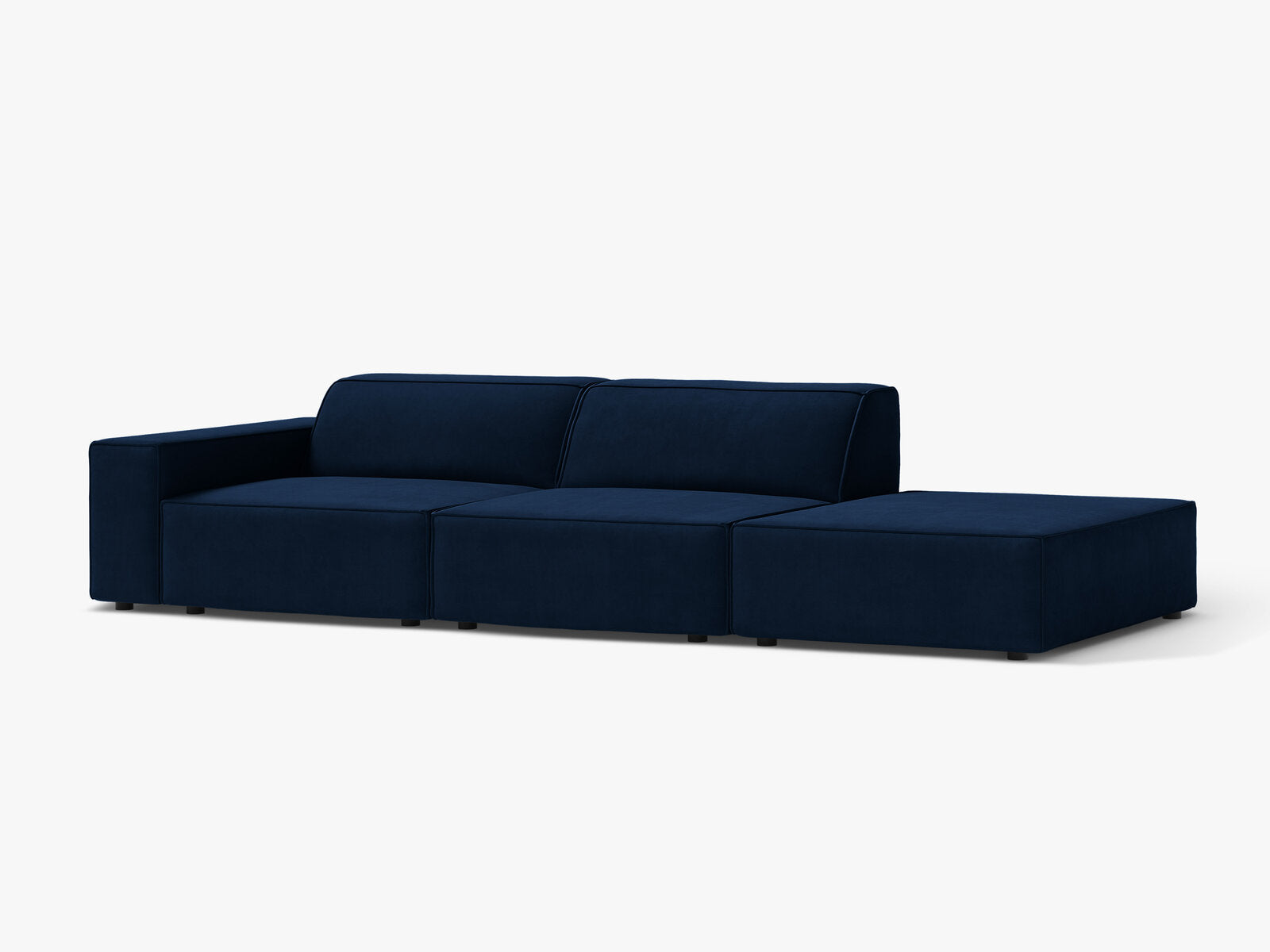 Micadoni Sofa Jodie 3-Sitzer Rechts Samt Bluvel Königsblau