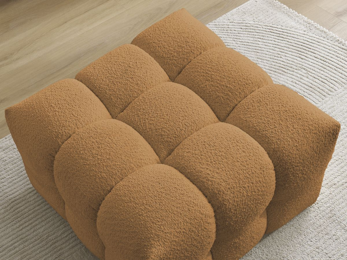 Bobochic Cloud Pouf Bouclé-Stoff Gelb