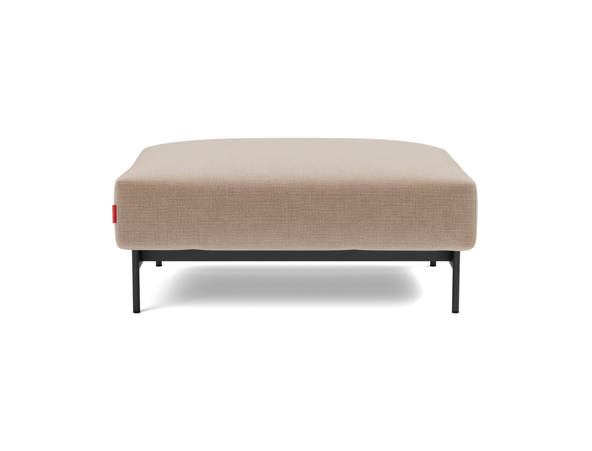 Hocker Malloy Chenille Esina 417-Mocha Beine Schwarzes Metall
