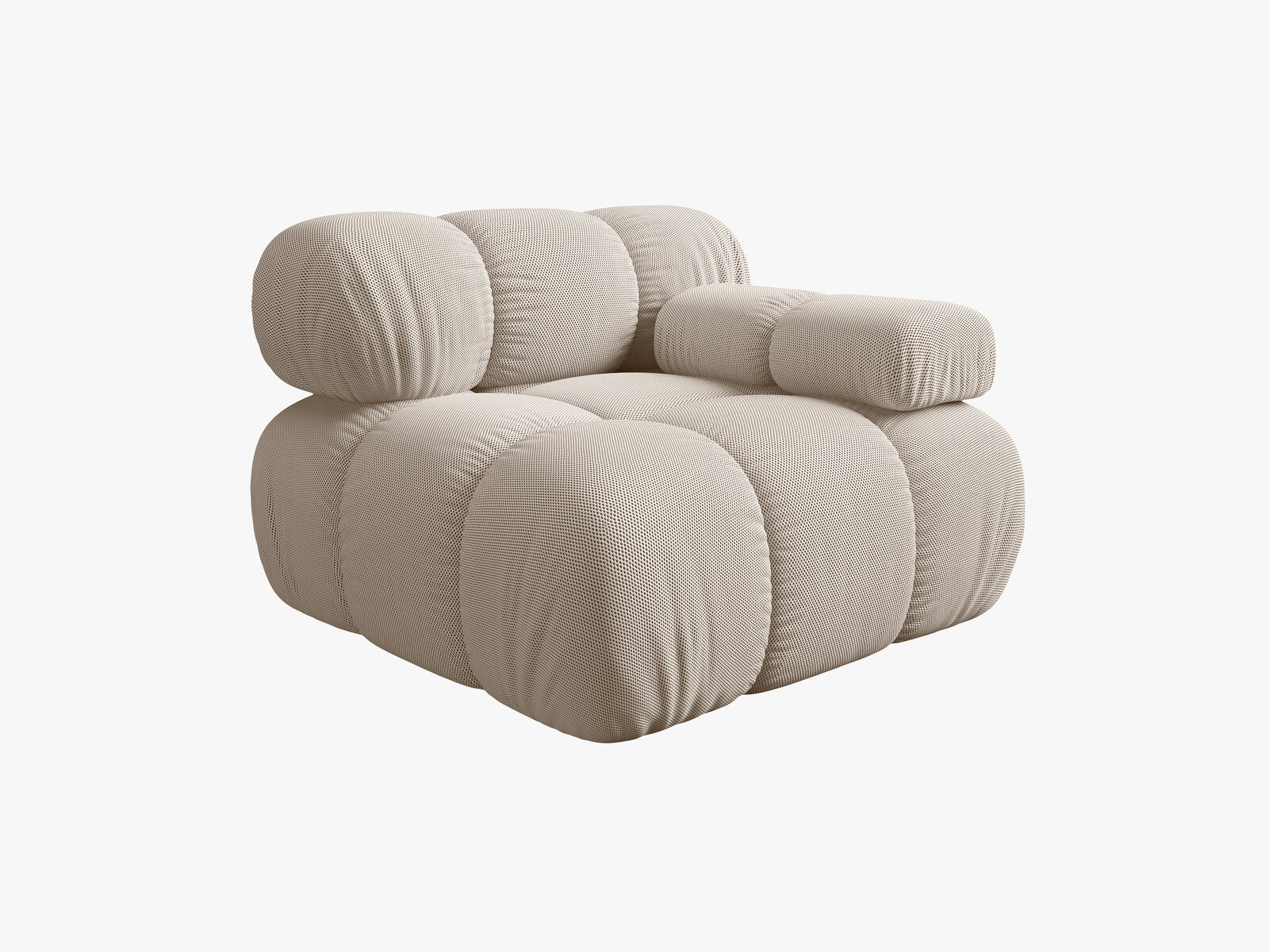 Micadoni Eckmodul Bellis Rechts 3D-Stoff Sonic Helles Beige