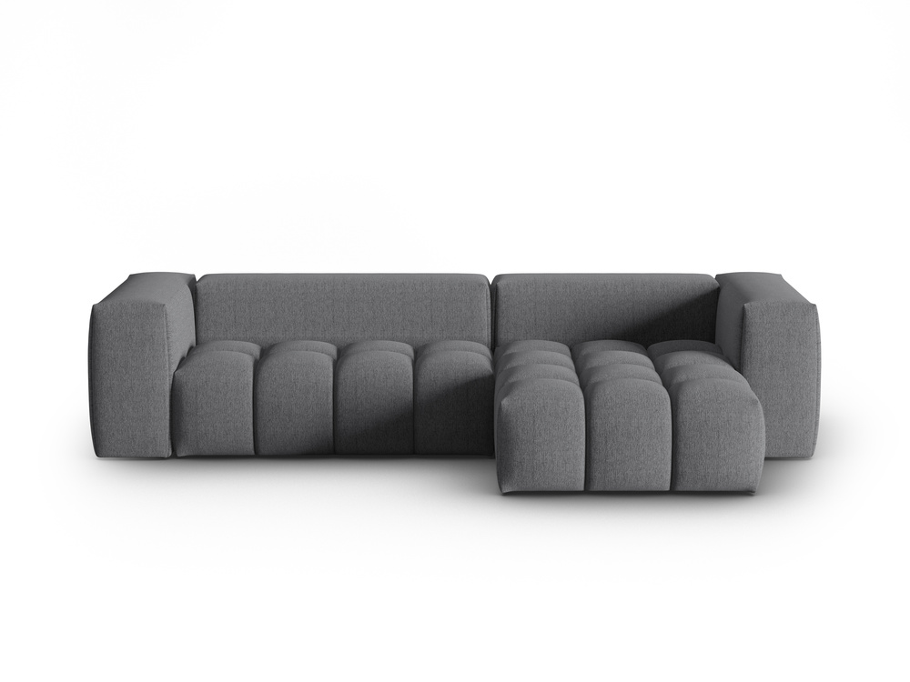 Cosmopolitan Design Ecksofa Verona 3-Sitzer Strukturierter Stoff Sorella Grau Rechts