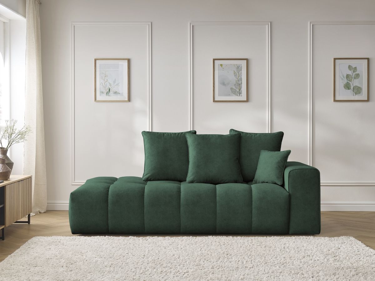 Bobochic Mont-blanc Sofa 4-Sitzer Samt Grün Armlehne rechts
