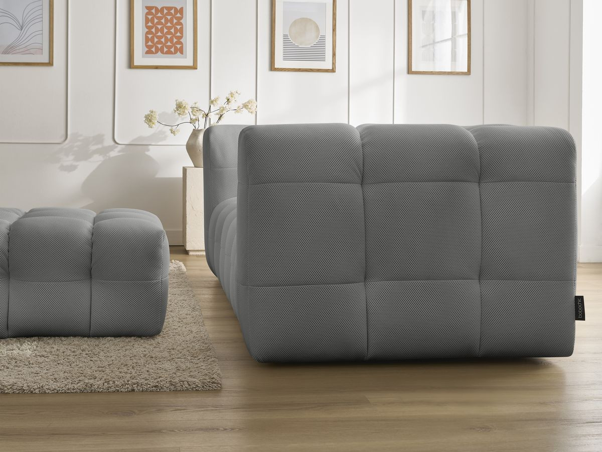 Bobochic Cloud Sofa 4-Sitzer mit Pouf Mesh-Stoff Hellgrau
