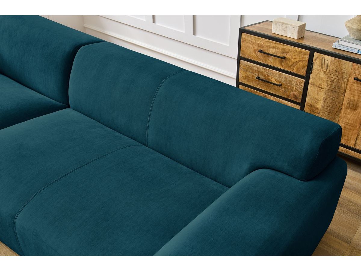 Bobochic Lavena Ecksofa 272 × 220 cm Samt Dunkelblau Ecke links