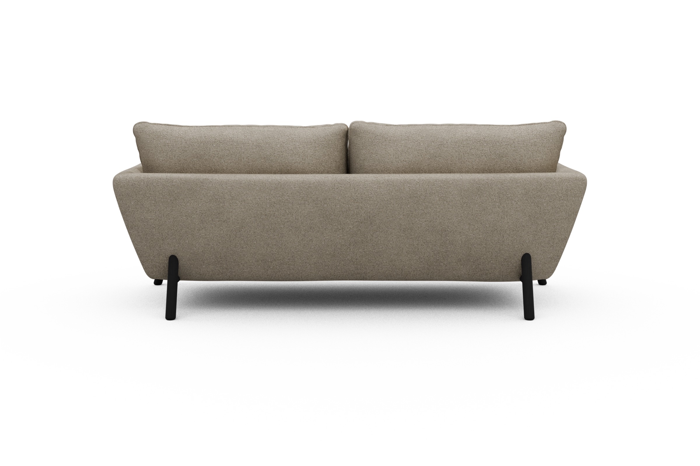 Sofa Emil 3-Sitzer Beinfarbe Eiche Schwarz Boucle-Beige
