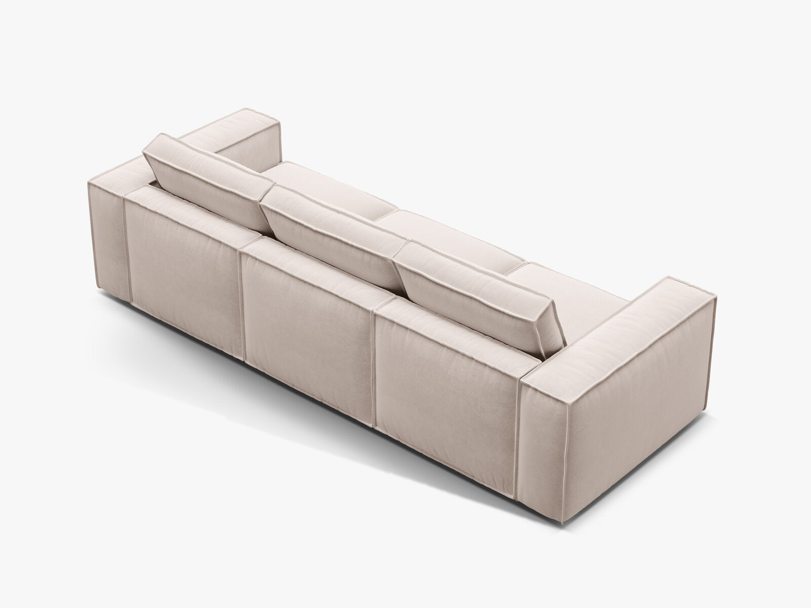 Micadoni modulares Sofa Pola 4-Sitzer Samt Salvador Beige