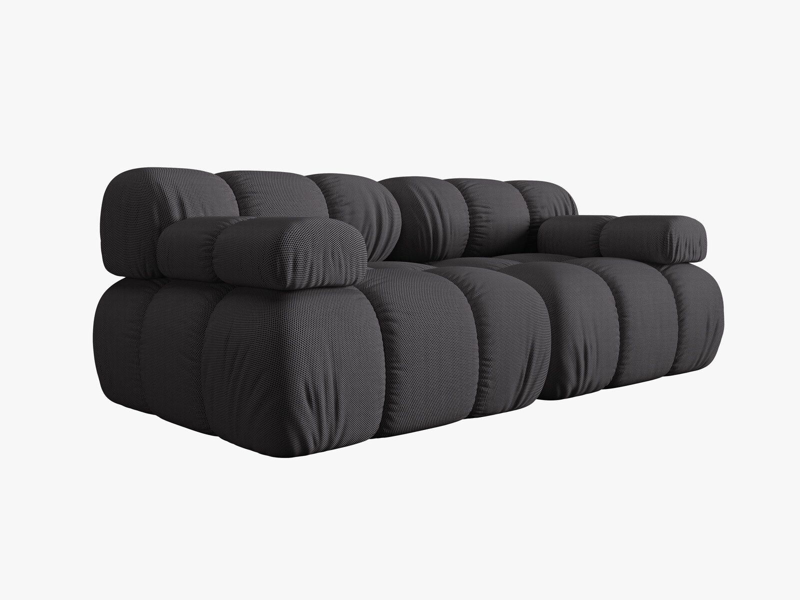 Micadoni Modulares Sofa Bellis 2-Sitzer 3D-Stoff Sonic Espresso