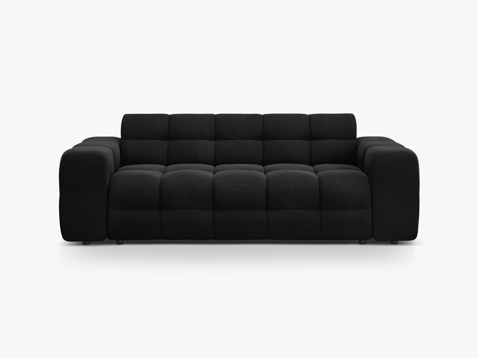 Micadoni Sofa Kendal 3-Sitzer Samt Magic Velvet Schwarz