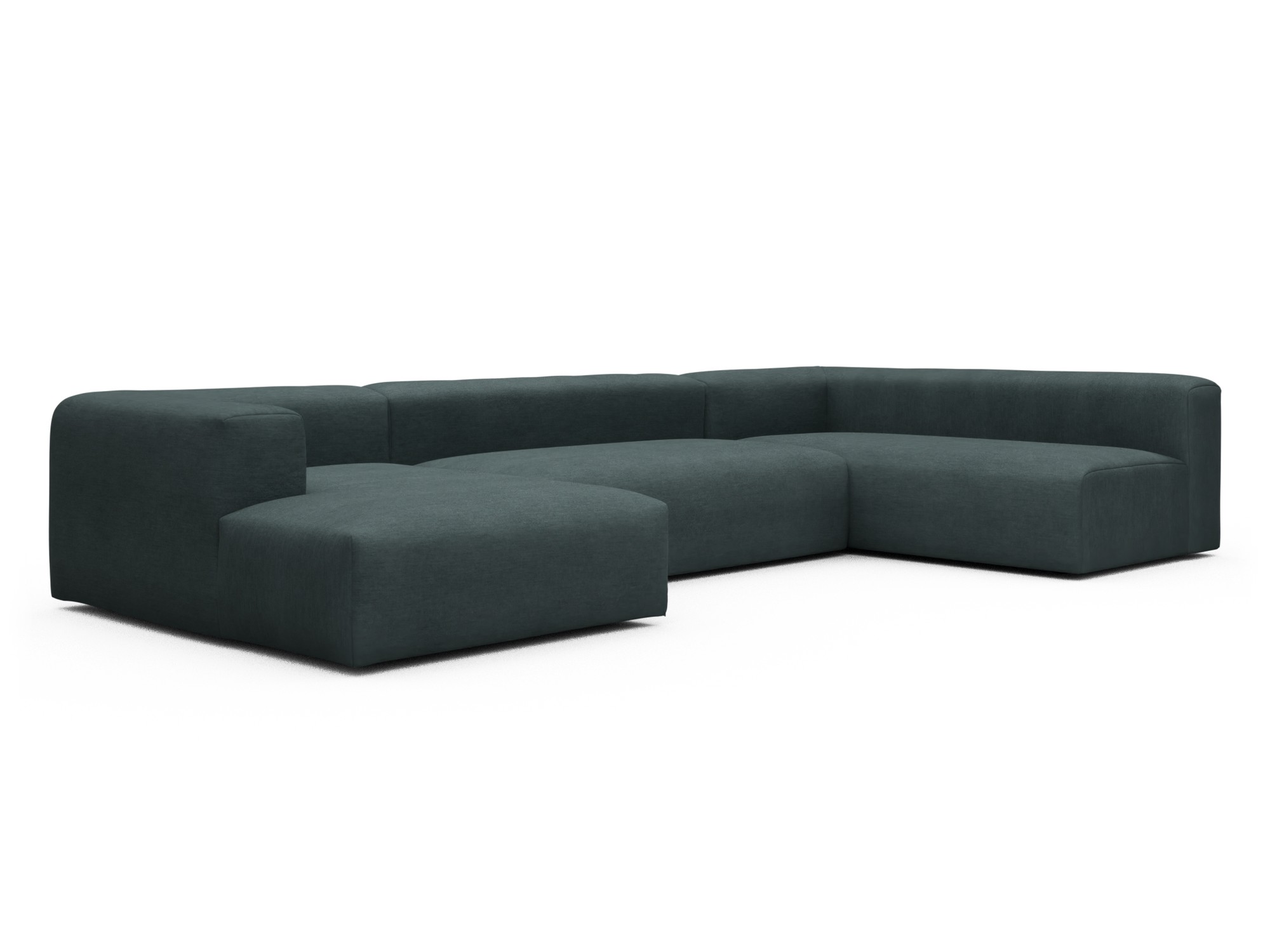 Skandi Home Wohnlandschaft Fred Chaiselongue links mit 2-Sitzer und lange Armlehne rechts Vivus-Blue moebelfaktor