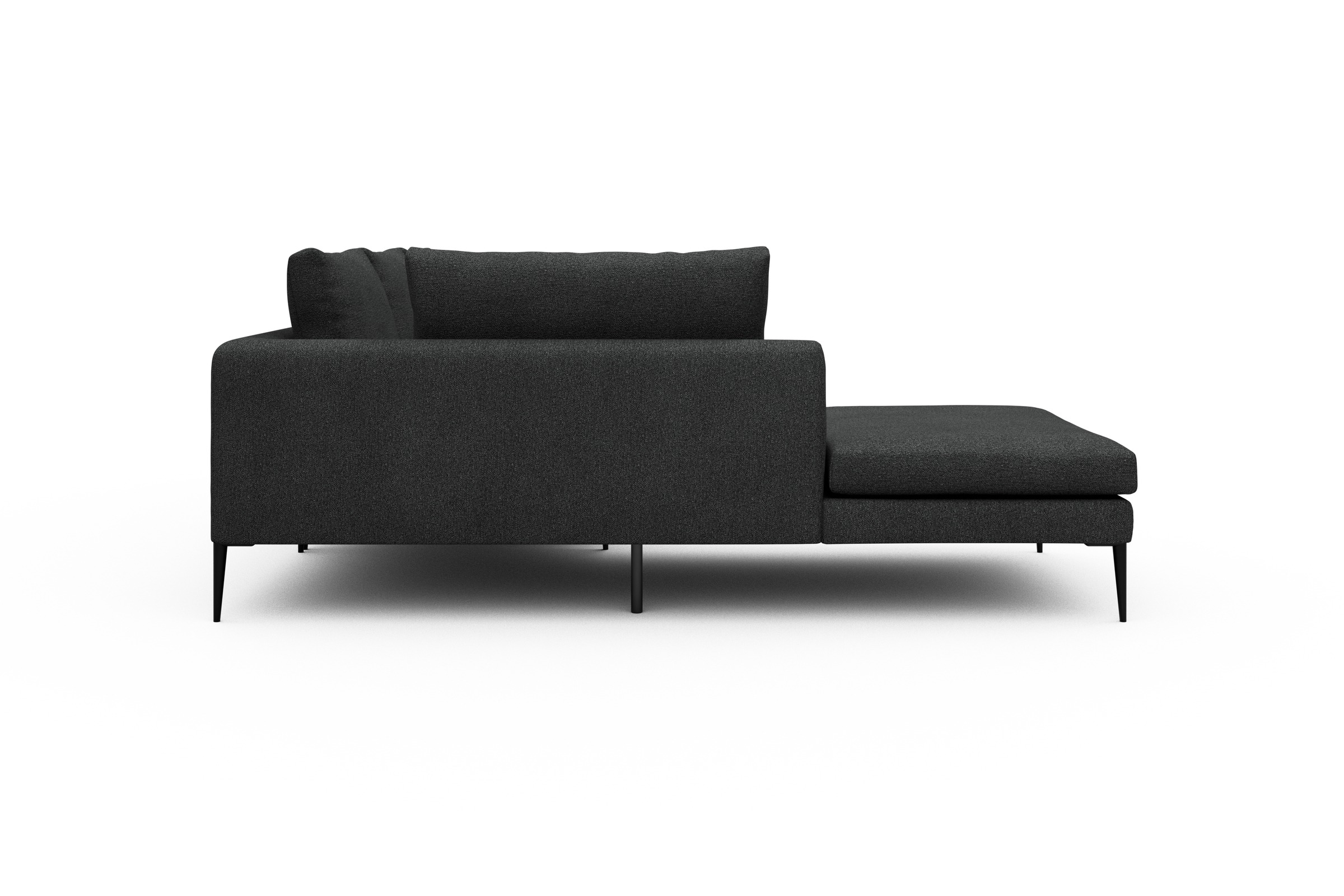 Ecksofa Paul Relax-Ecke links mit 2-Sitzer Boucle-Charcoal