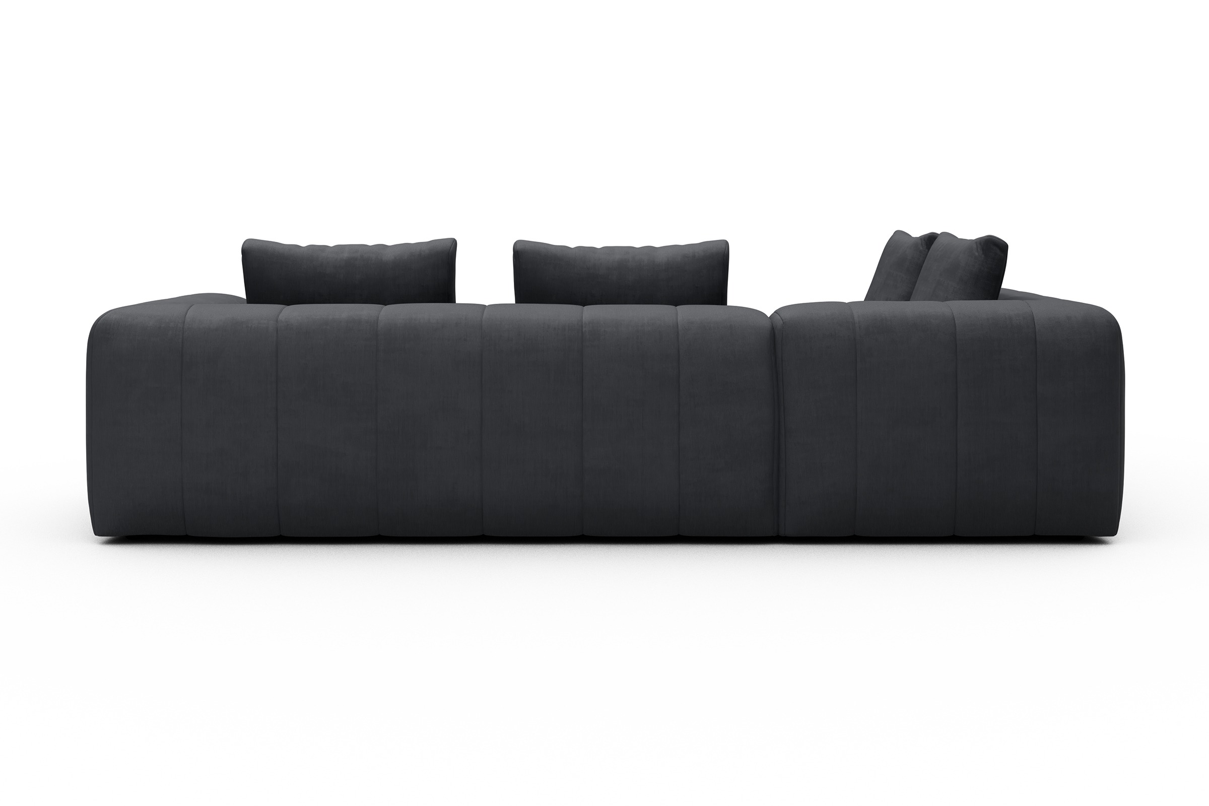 Ecksofa Hugo 2x 2,5-Sitzer Armlehne rechts Cordufine-Slate-Grey