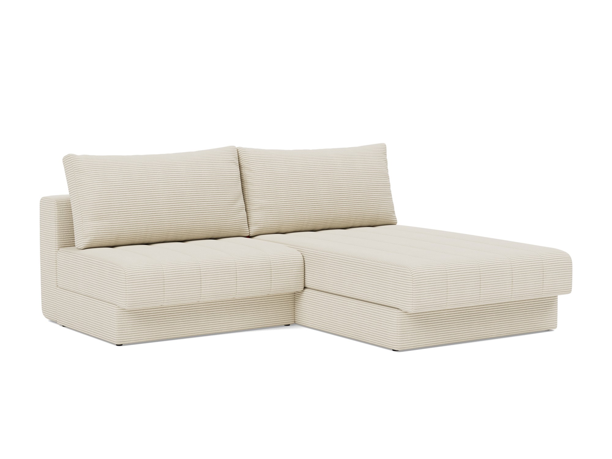 Schlafsofa Akello mit Chaiselongue Kord Corduroy 594-Ivory