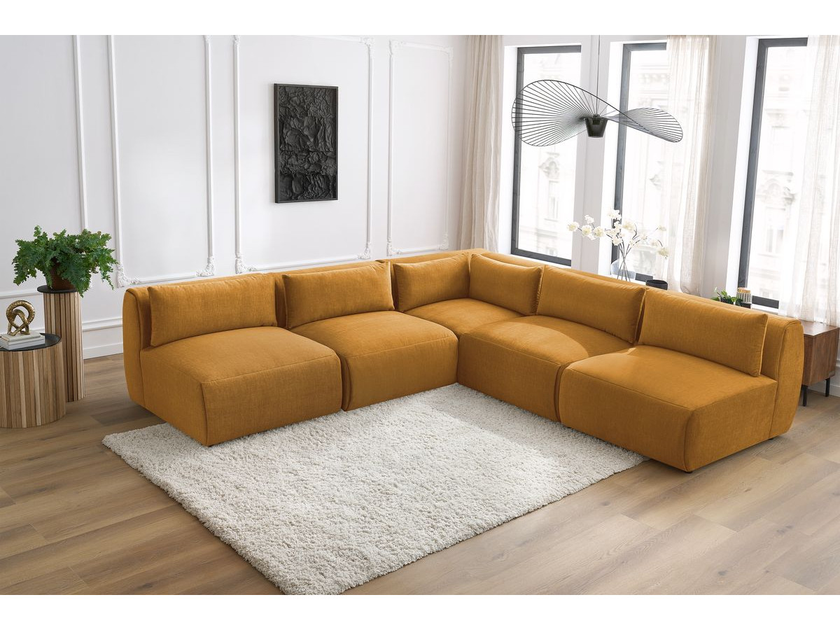 Bobochic Jeanne Ecksofa 299 × 299 cm Samt Gelb