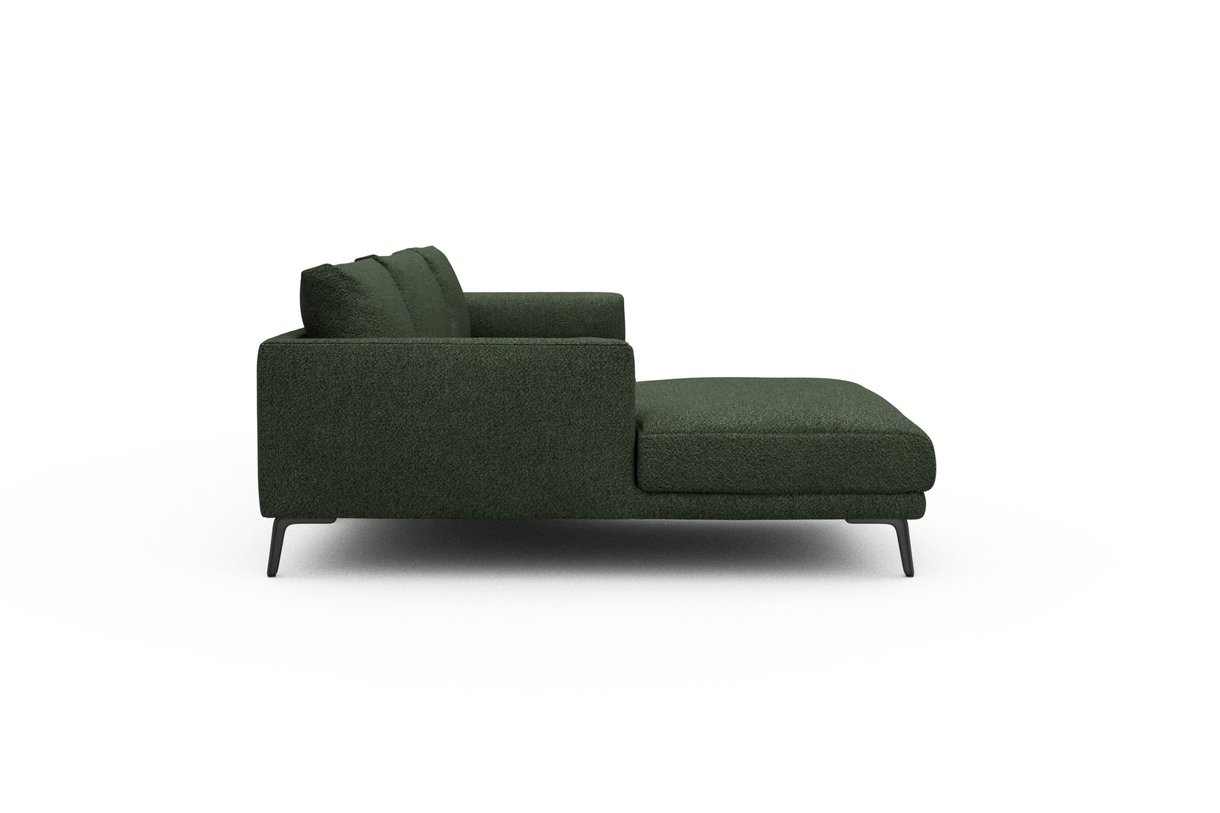 Ecksofa Karl Chaiselongue links mit 2,5-Sitzer Vanora-Deep-Green
