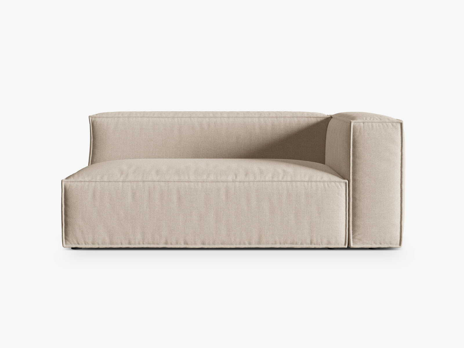 Micadoni Modul Nuria Groß 3-Sitzer Strukturierter Stoff Liberty Beige Rechts