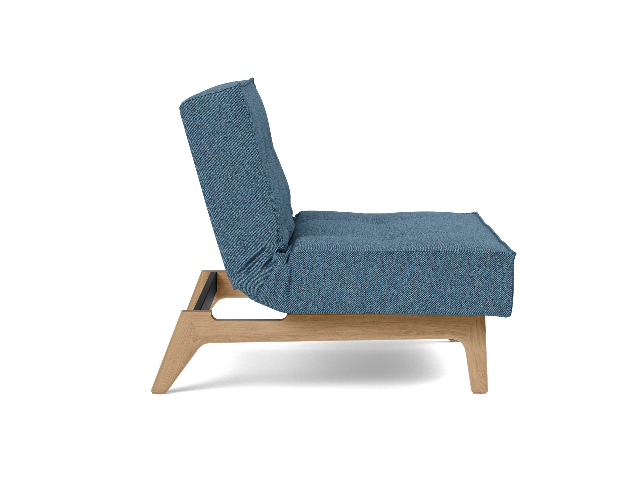 Sessel Splitback Strukturierter Stoff Weda 302-Weda-Blue Beine Eiche