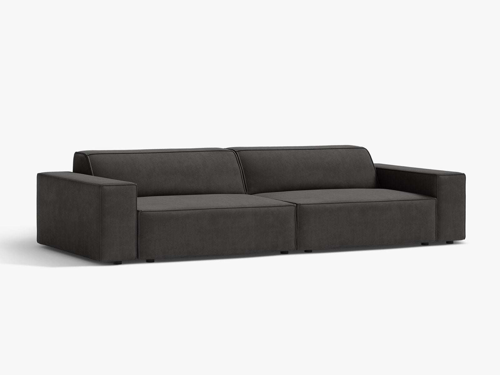 Micadoni Sofa Jodie 4-Sitzer Samt Bluvel Grau