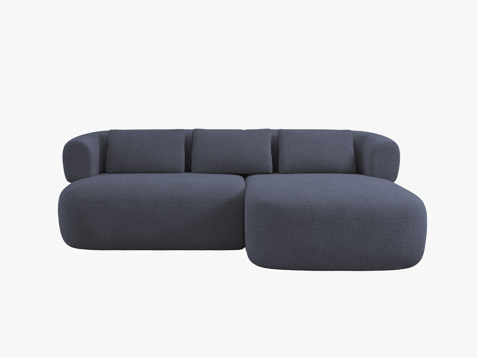 Micadoni 5-Sitzer Ecksofa Jenny Kleine Version Rechts Boucle Now or Never Dunkelblau