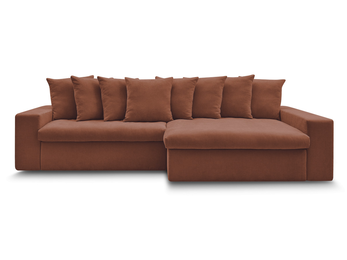Bobochic Enore Ecksofa 330 × 100 cm Stoff Rot Ecke rechts
