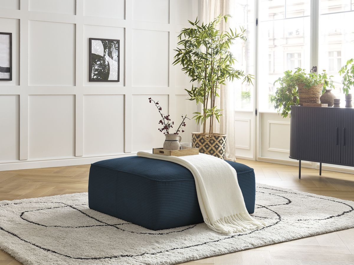 Bobochic Leopold Pouf Cordsamt Dunkelblau