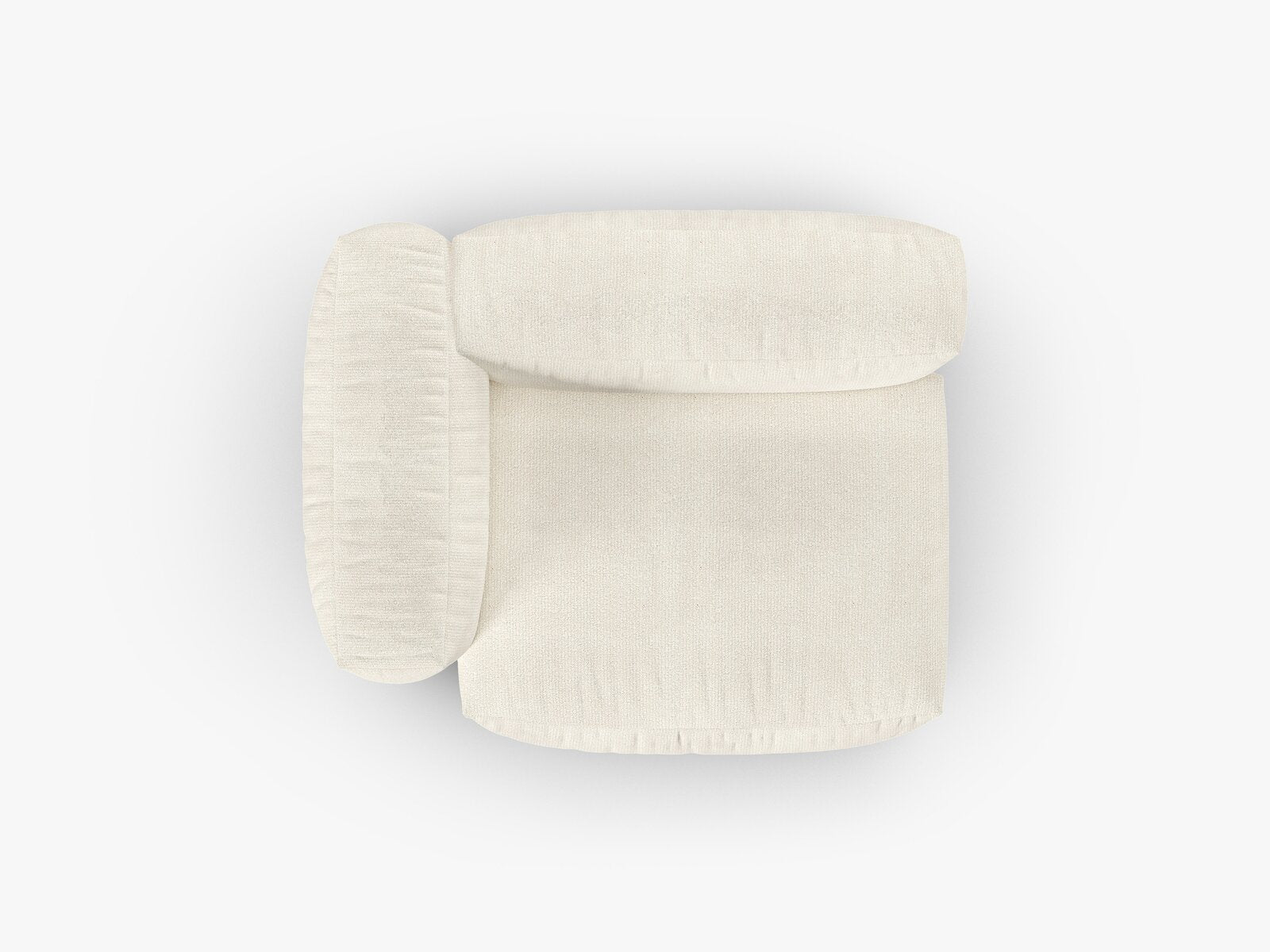 Micadoni Eckmodul mit Armlehne Martina 1-Sitzer 90cm Sitztiefe Links Boucle Monet Elfenbein