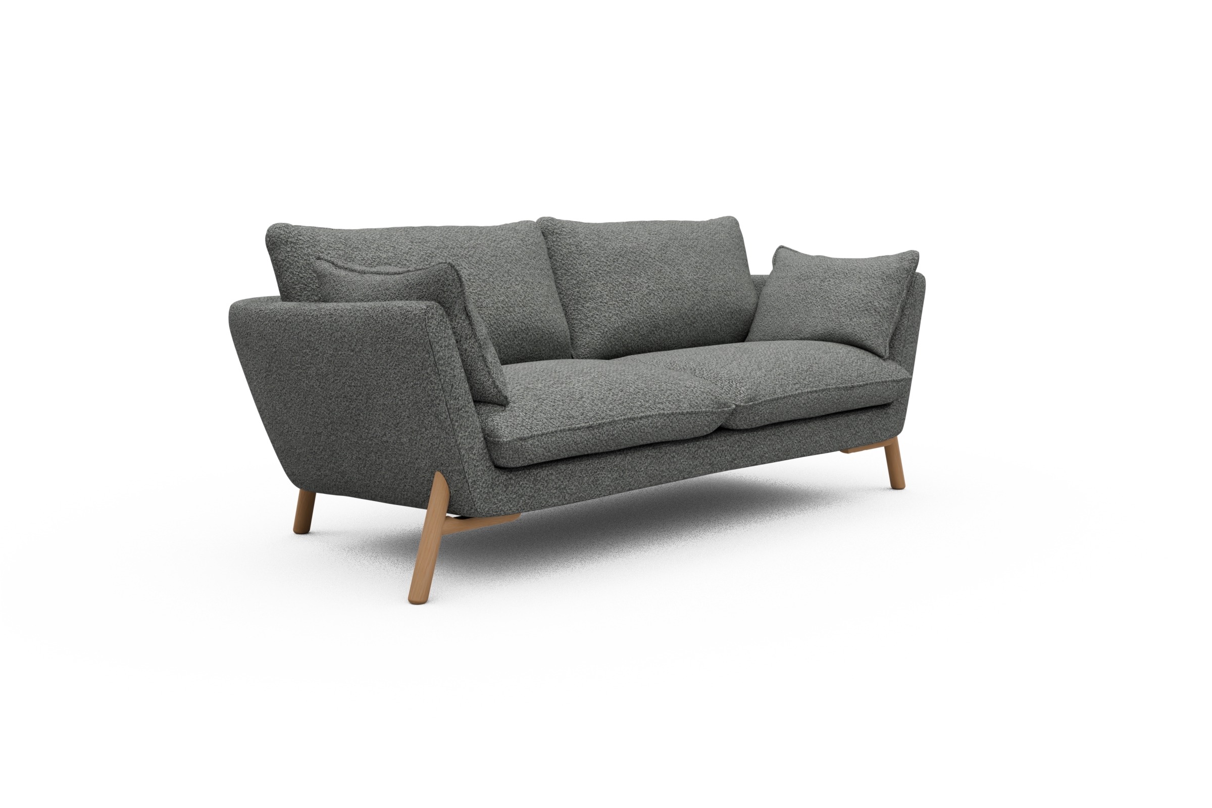 Sofa Emil 2-Sitzer Beinfarbe Eiche Natur Vanora-Warm-Grey