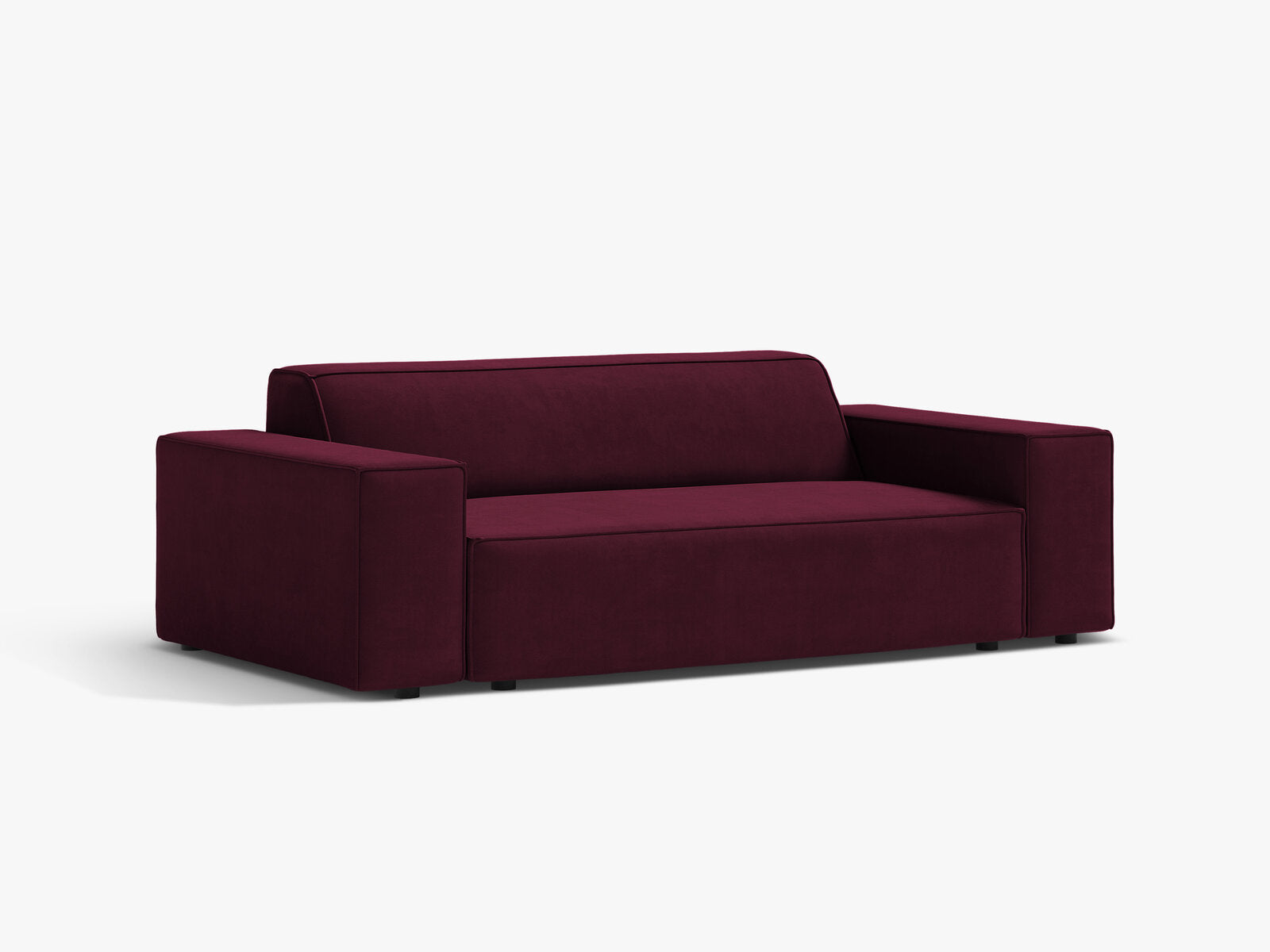 Micadoni Jodie Sofa 2-Sitzer Samt Venus Burgundfarben