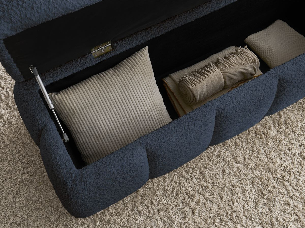 Bobochic Denali Bettbank 146 × 56 cm Bouclé-Stoff Dunkelblau