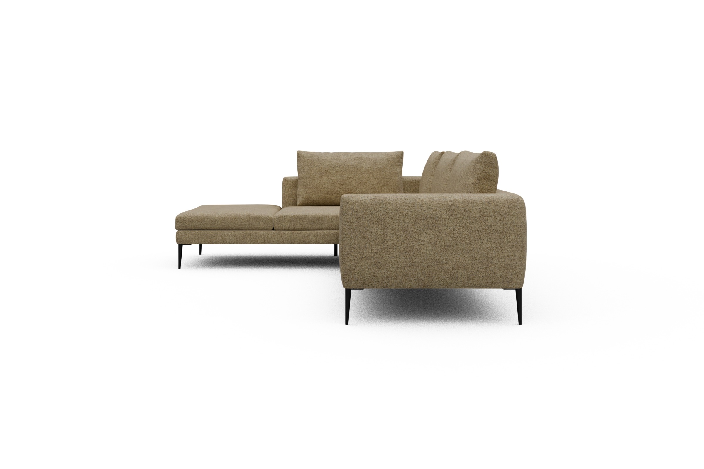 Ecksofa Paul Relax-Ecke rechts mit 3-Sitzer Carreno-Silician-Yellow