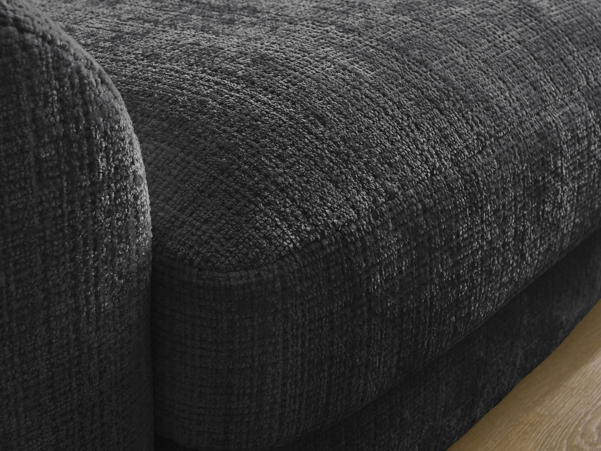 Bobochic Leonore Sofa 3-Sitzer Strukturstoff Schwarz