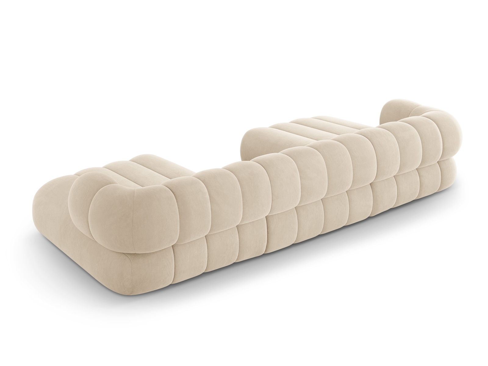 Cosmopolitan Design Panoramasofa Koge 6-Sitzer Samt Vogue Helles Beige