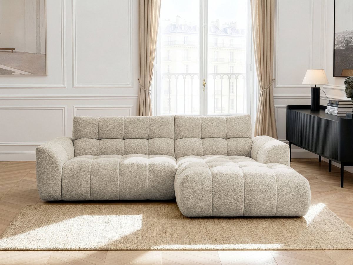 Bobochic Jaya Ecksofa Chenille Beige Ecke rechts