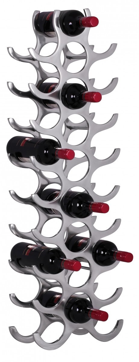 Flaschenregal Vinstra Aluminium Silber 31 × 14 × 98 cm