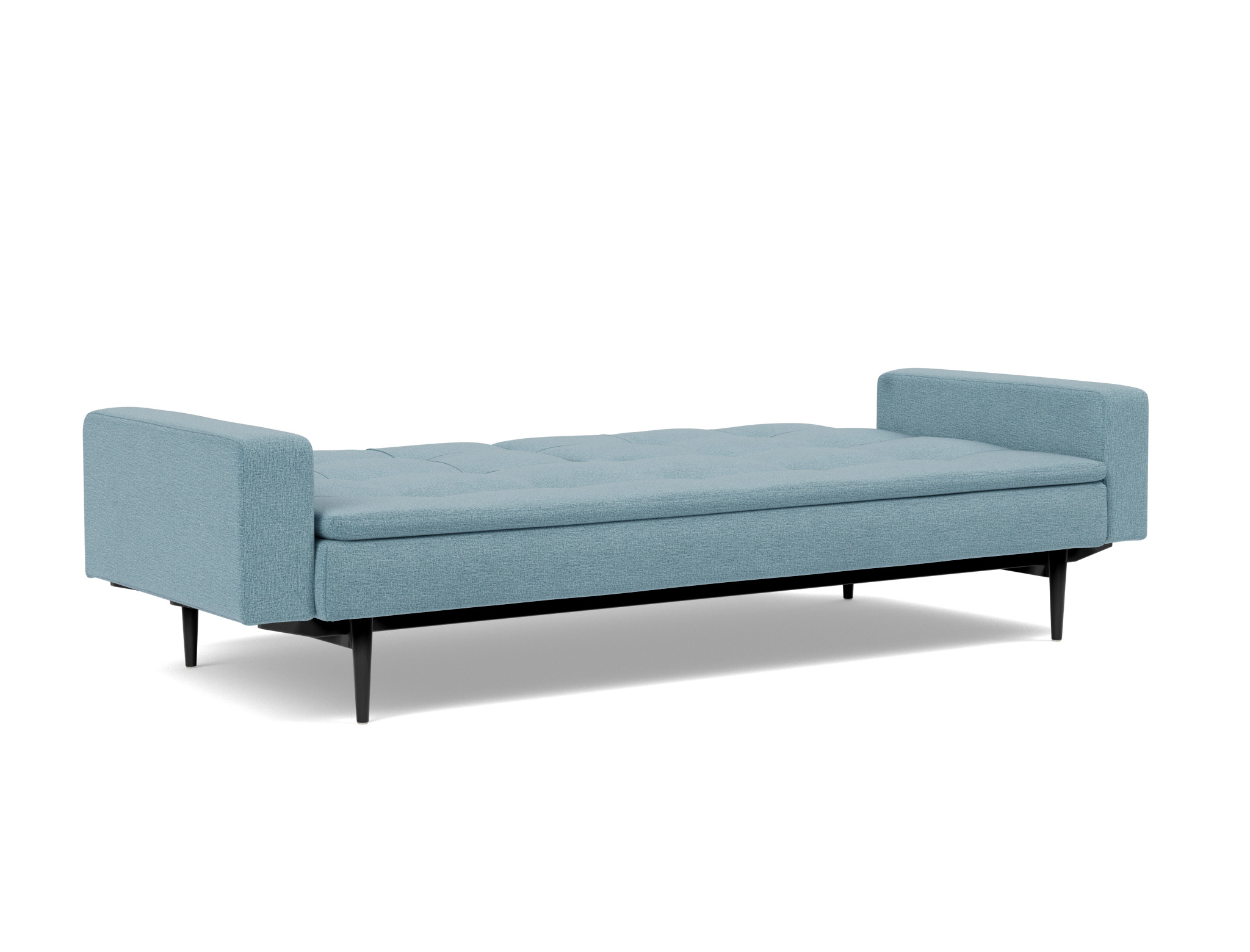 Schlafsofa Dublexo mit Armlehnen Flachgewebe Mixed Dance 525-Light-Blue Beine Styletto Eiche schwarz