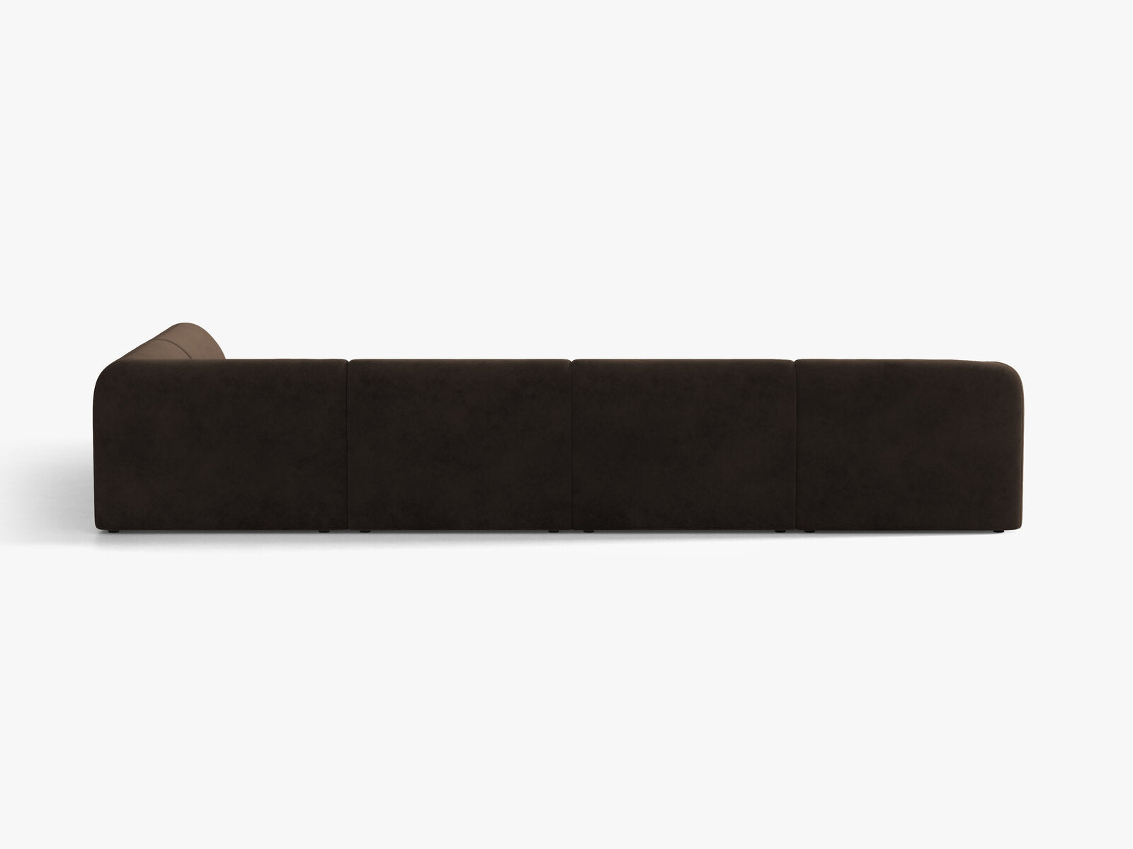 Micadoni Panorama-Ecksofa Miley 6-Sitzer Rechts Samt Bluvel Dunkelbraun