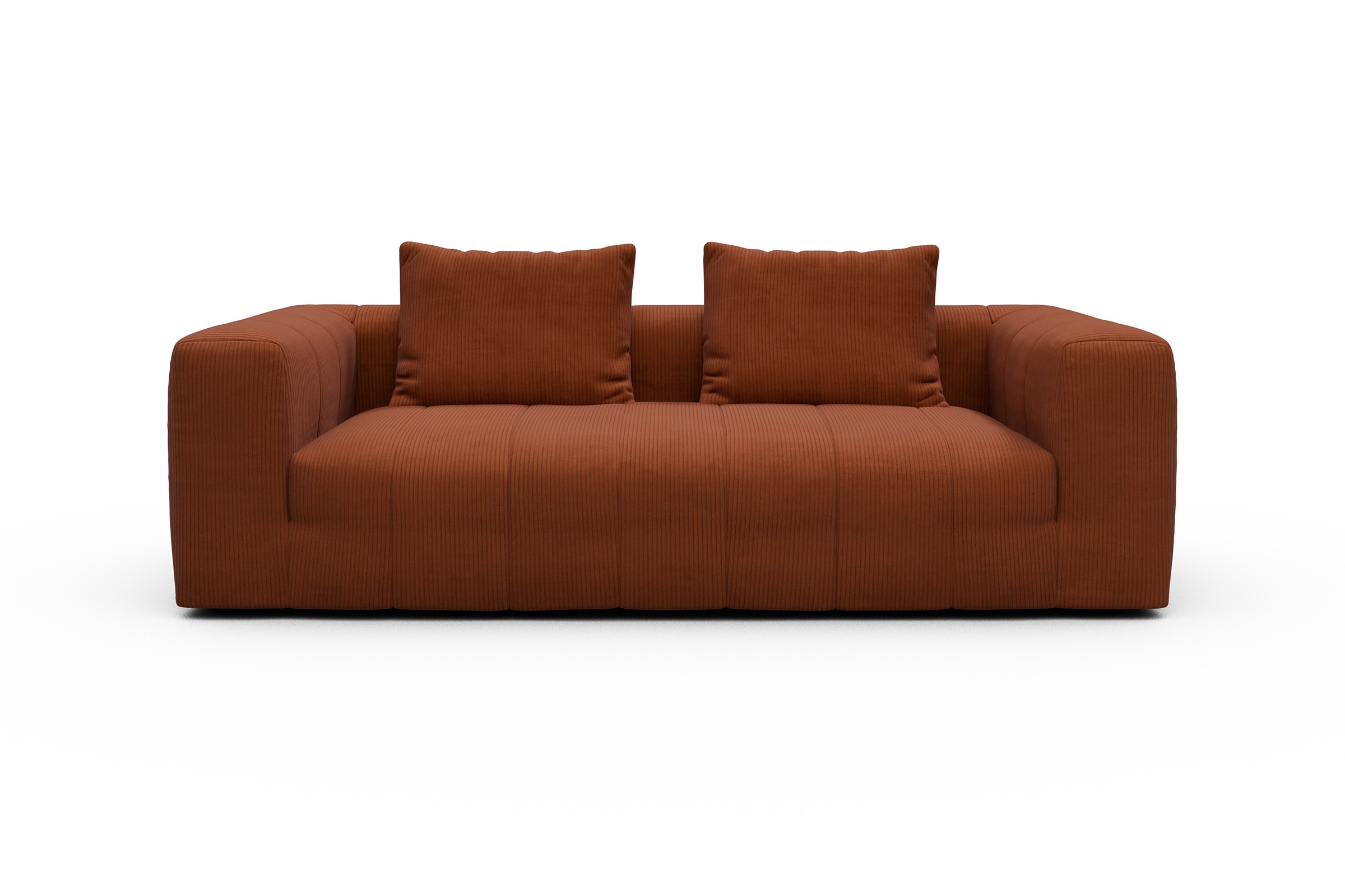 Sofa Hugo 3-Sitzer Corduroy-Burnt-Orange