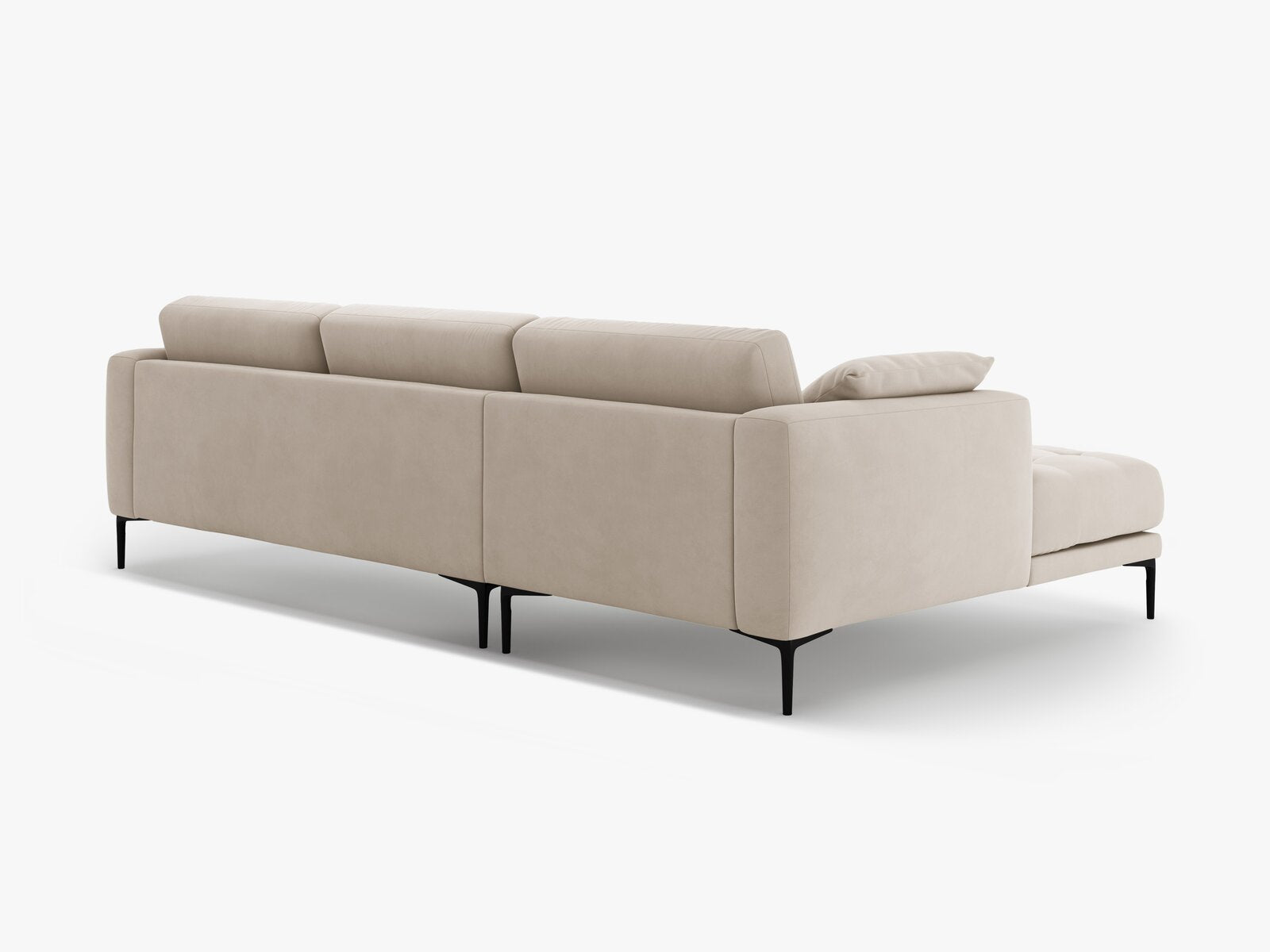 Micadoni Ecksofa Bemy 3-Sitzer Links Samt Beige