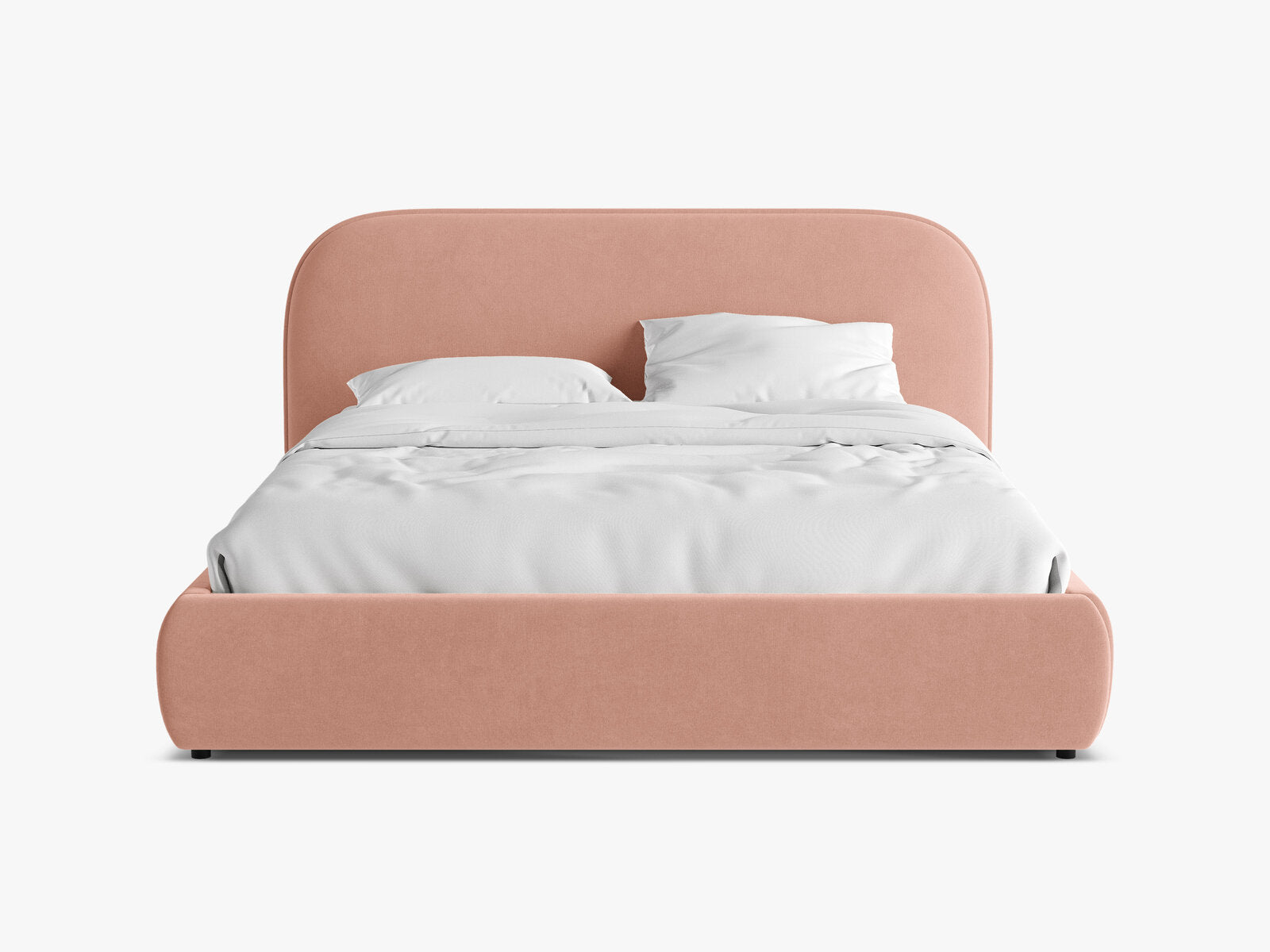 Micadoni Murada Bett mit Kopfteil Samt Salvador Rosa 140x200