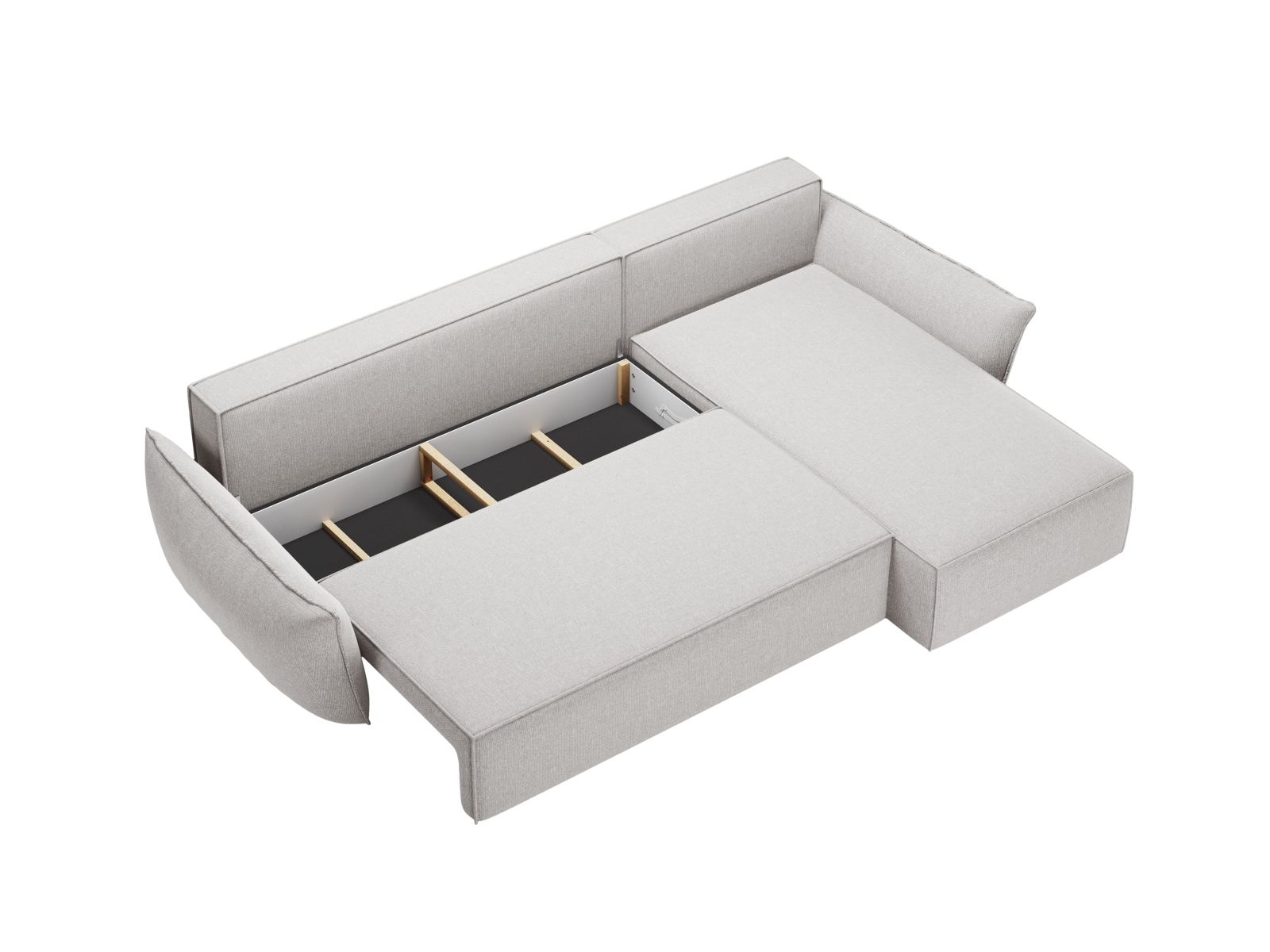 Micadoni Ecksofa Kaelle 4-Sitzer mit Schlaffunktion Rechts Chenille Grau