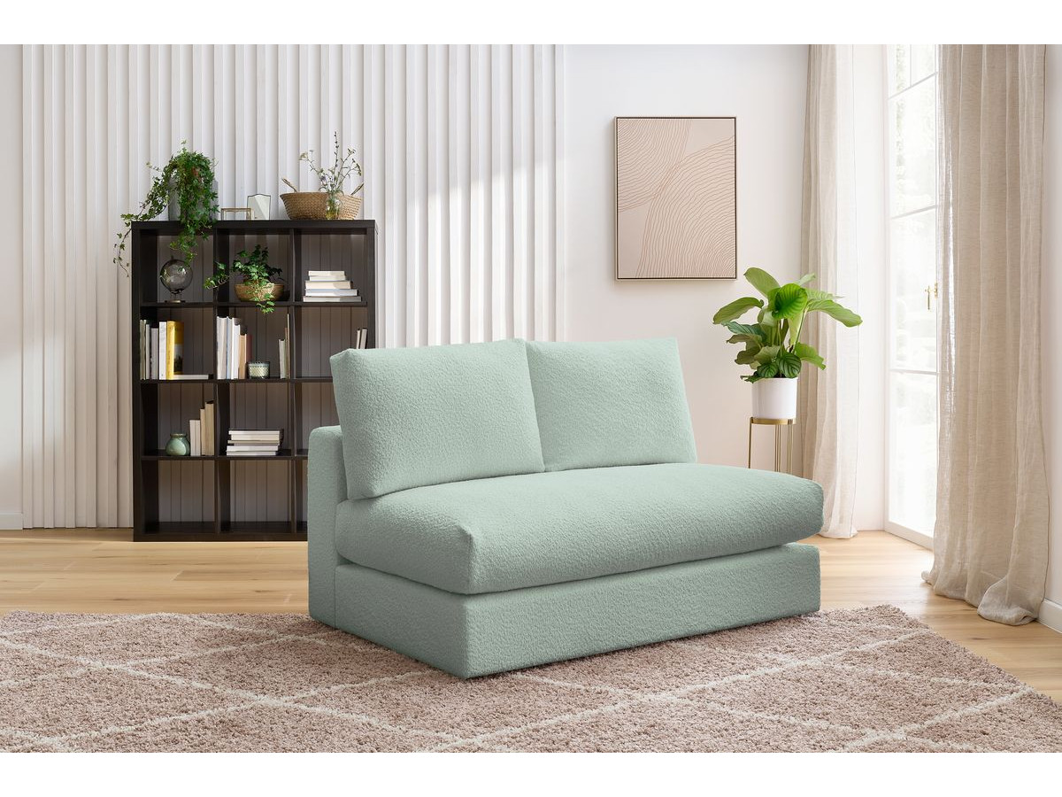Bobochic Paris Sofamodul 2-Sitzer Bouclé-Stoff Grün
