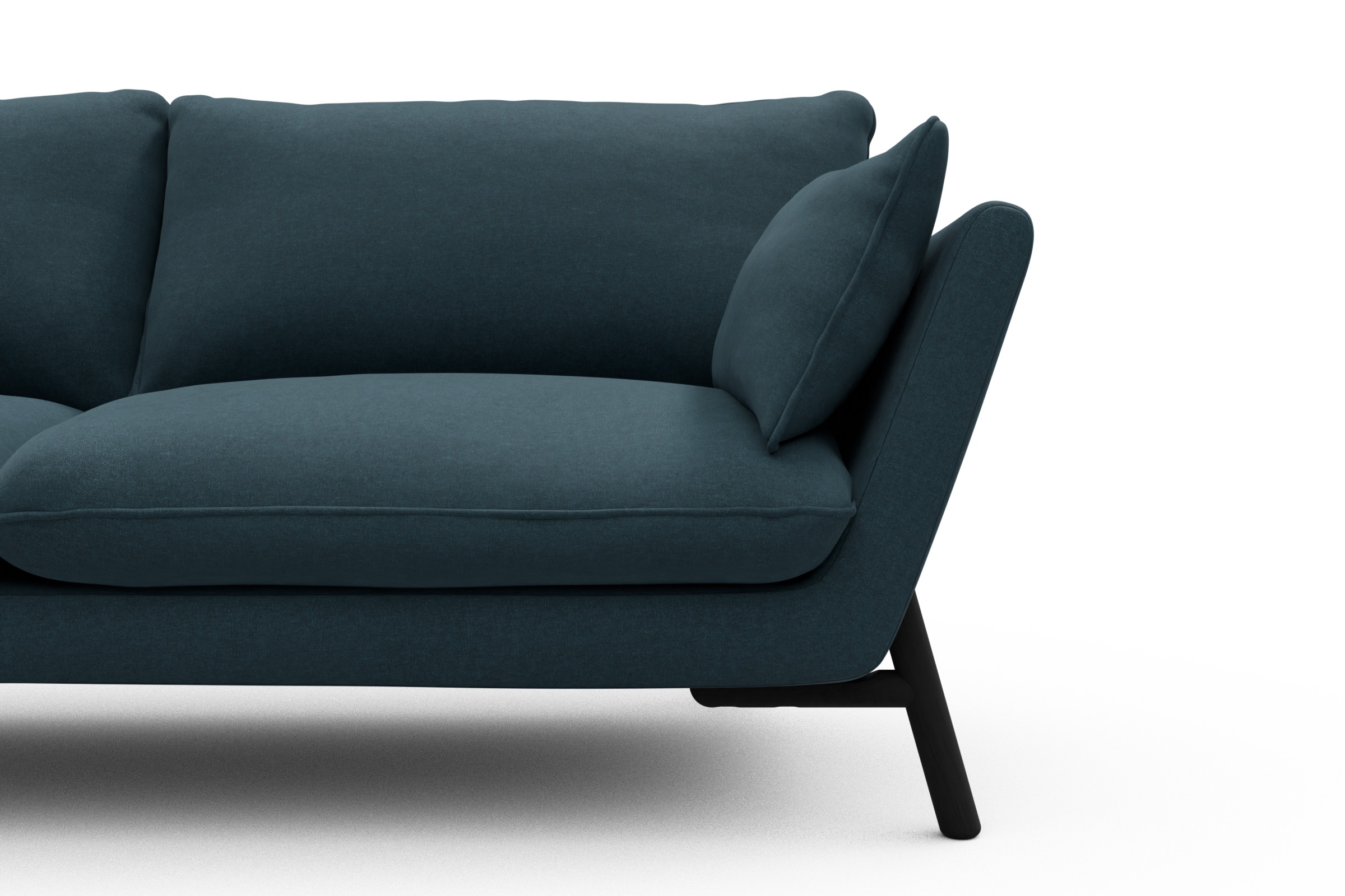 Sofa Emil 2-Sitzer Beinfarbe Eiche Schwarz Satya-Indigo